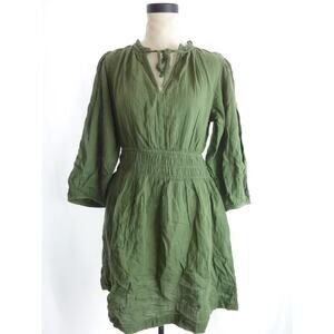 NWT Gap Puff Sleeve Tie Front Mini Dress Size M